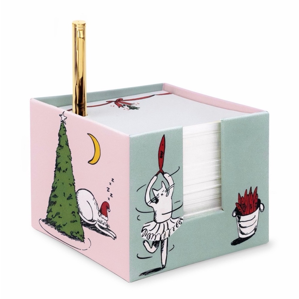 kate spade new york Note Cube with‎ 400 Blank Sheets and Black Ink Pen